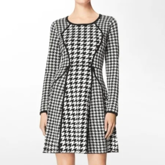 houndstooth sweater dress
